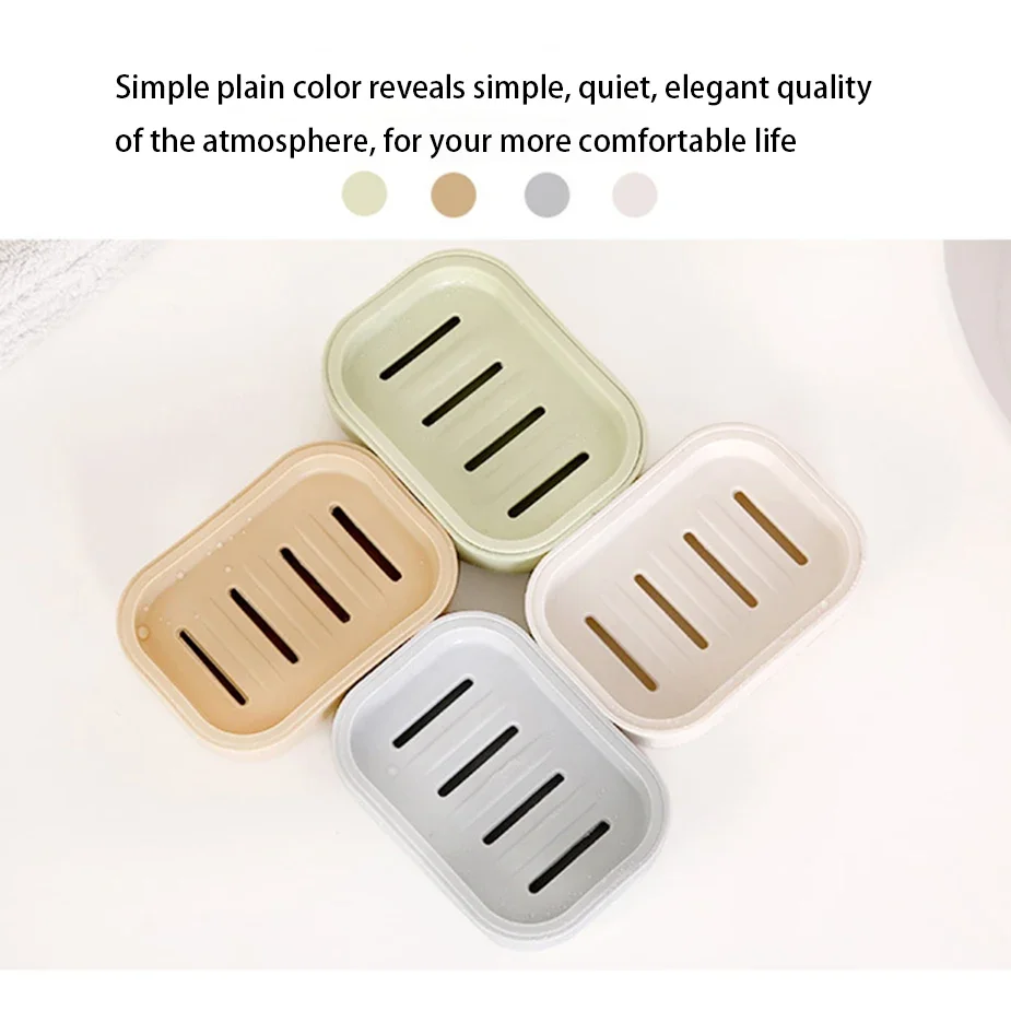 Portable Soap Dishes 1Pcs Double-layer Plastic Soap Box Household Bathroom Drain Tray With Cover