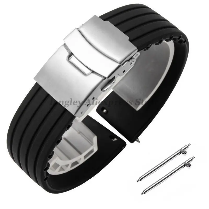 thumbnail image 1 of Correa de reloj de silicona de liberación rápida de 18 mm, 20 mm, 22 mm y 24 mm para Huawei Watch Gt2/3/4 de 46 mm para Fossil y Seiko, correas deportivas de goma, 1 of 5