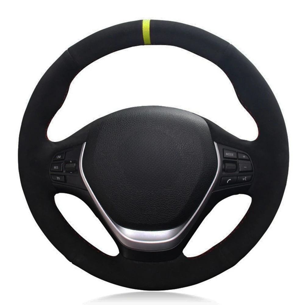 

Car Steering Wheel Cover DIY Hand-stitched Black Suede For BMW F20 2012-2018 F45 2014-2018 F30 F31 F34 2013-2017 F32 F33 F36