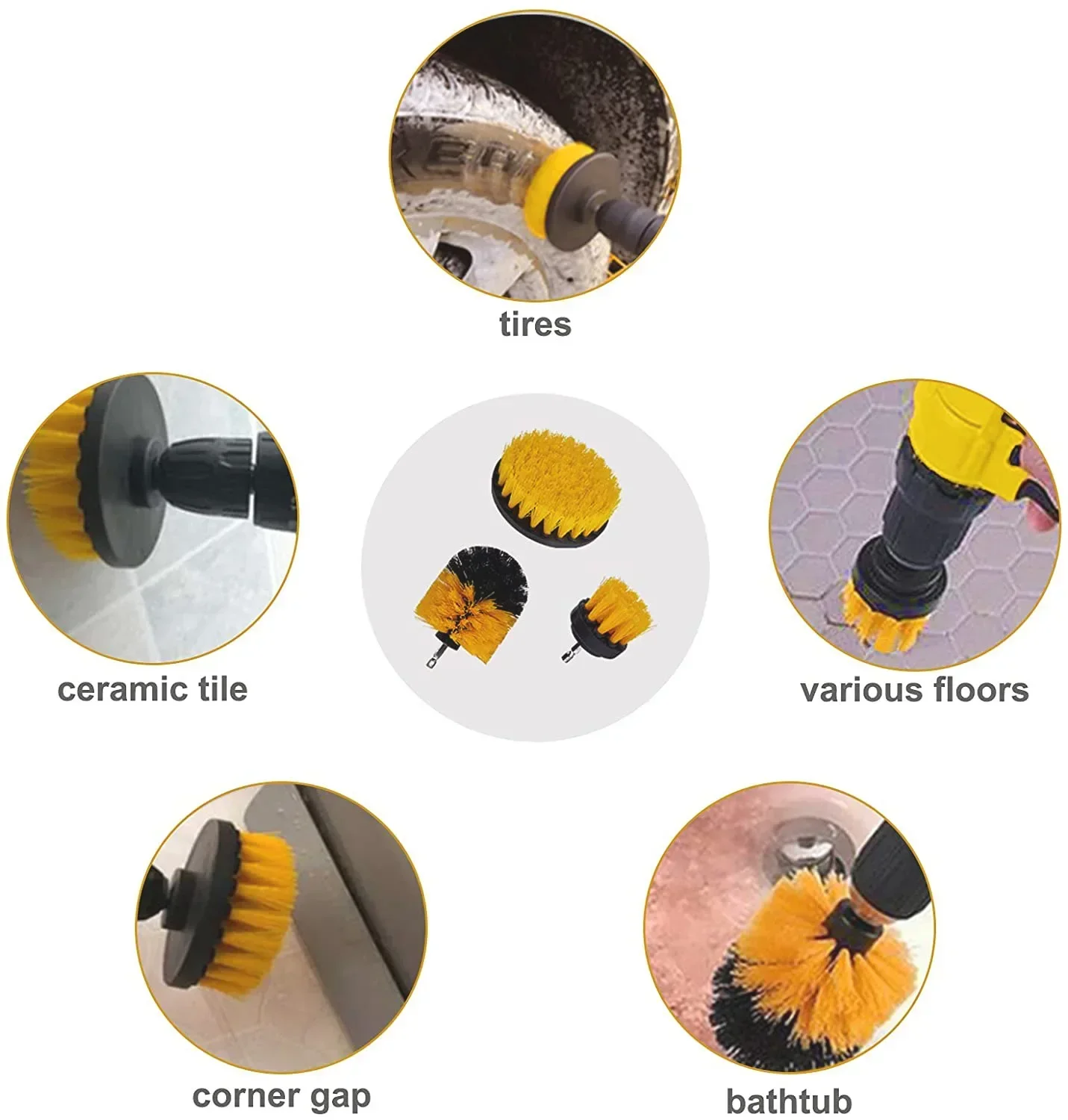 Car Detailing Brushes Kit Brushes for Automotive Cleaning Auto Air Cleaning Electric Drill Brush Cars Dirt Dust
