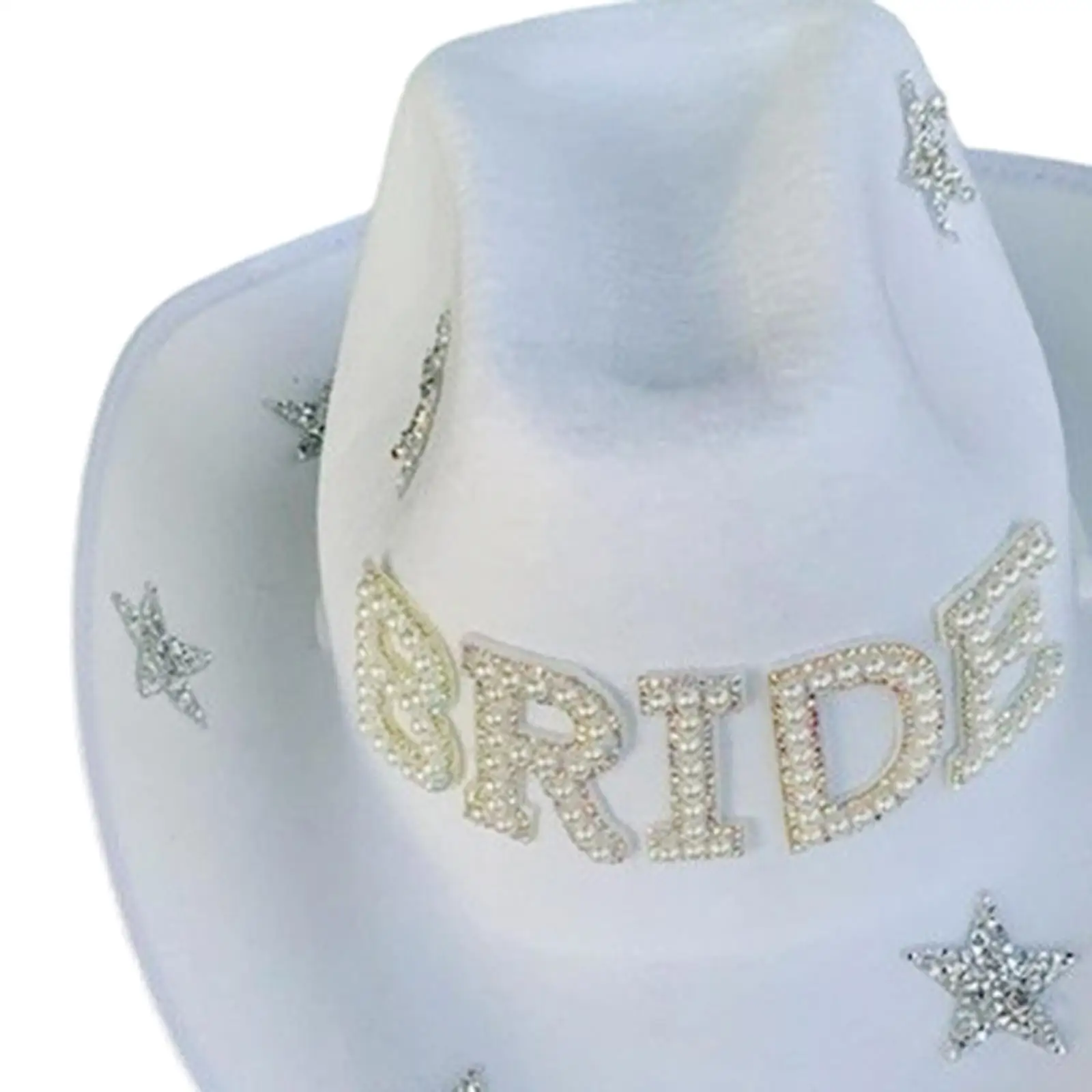 Белая шляпа невесты с кристаллами Cowgirl ковбойская шляпа для специальных мероприятий легко носить с собой