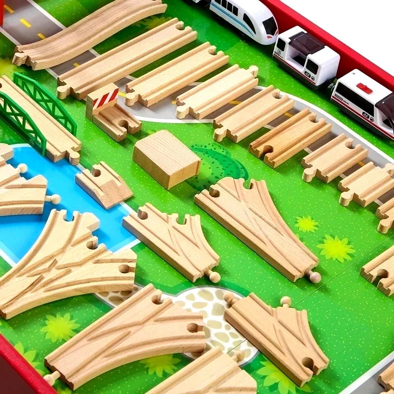 Pista di legno giocattoli ferroviari accessori per binari del treno in legno di faggio adatti a Biro tutti i binari di marca giocattoli educativi per bambini