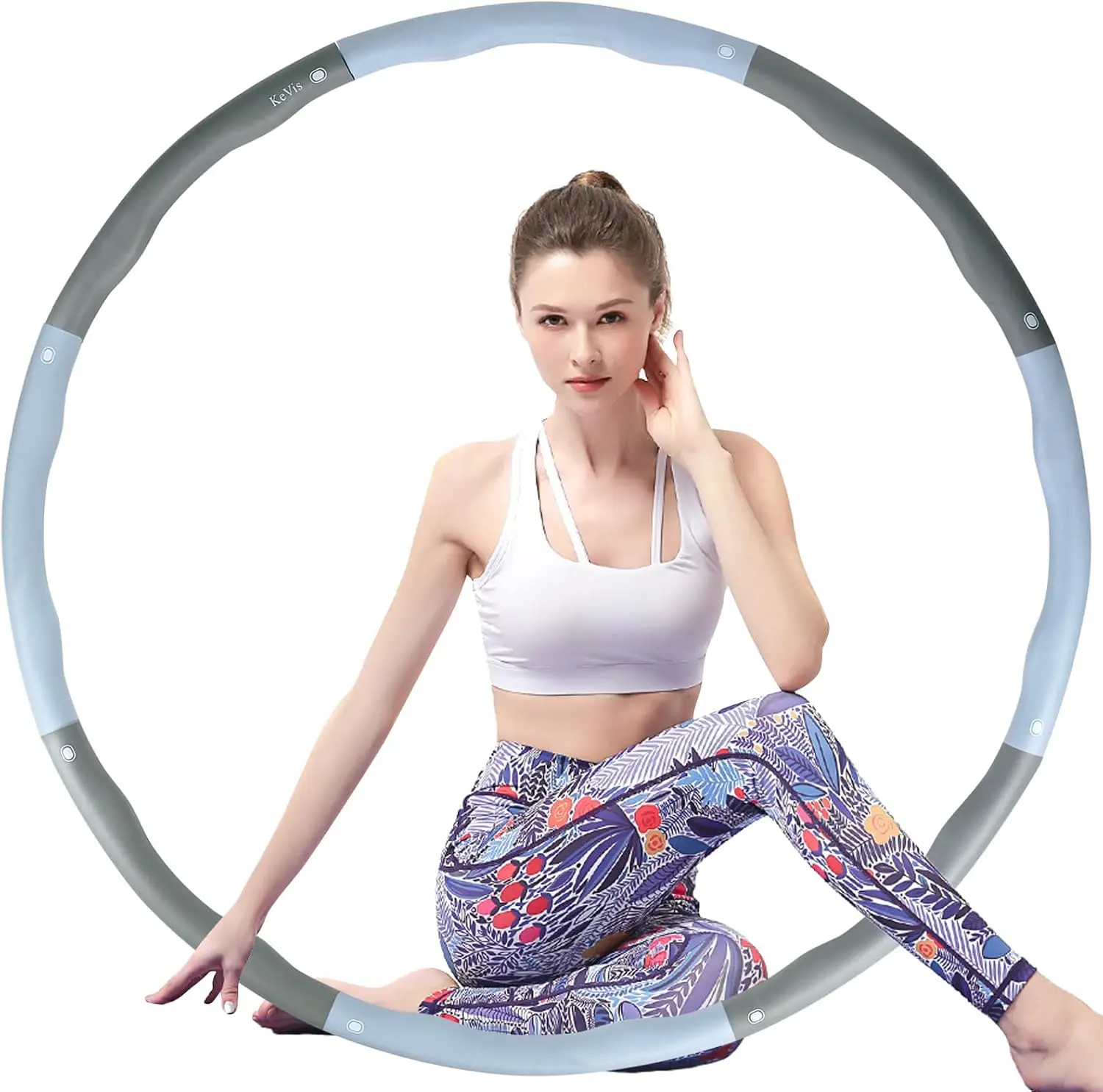 Adjustable Weighted Fitness Hoop for Adults Fitness and Weight Loss Women Specific Abdominal Exercise Detachable Knot