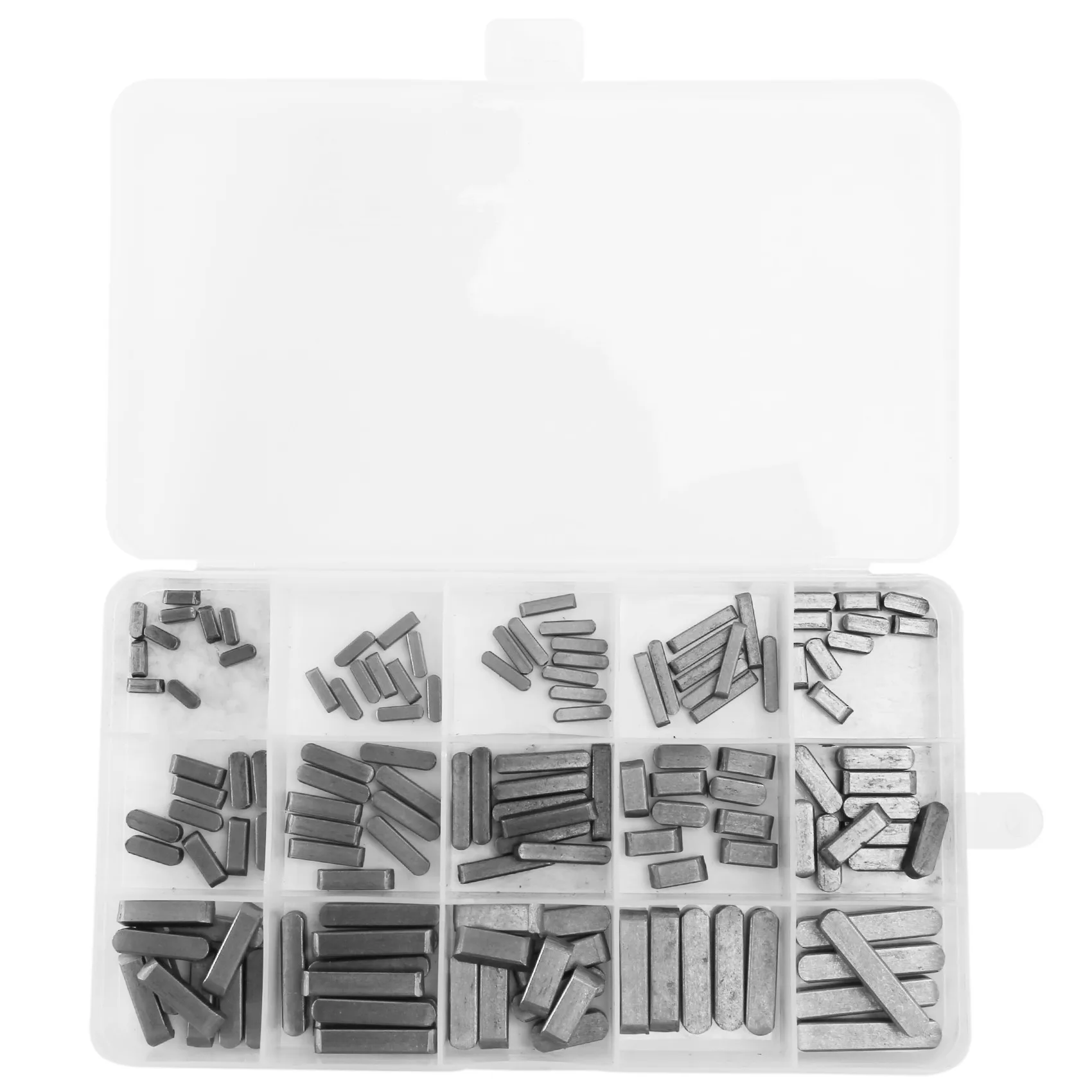 

140Pcs Key Assortment 10mm x12mmx 16mm x20mm x25mm x30mm Key Keystock Round Ended Feather Key Parallel Drive Shaft Keys Set