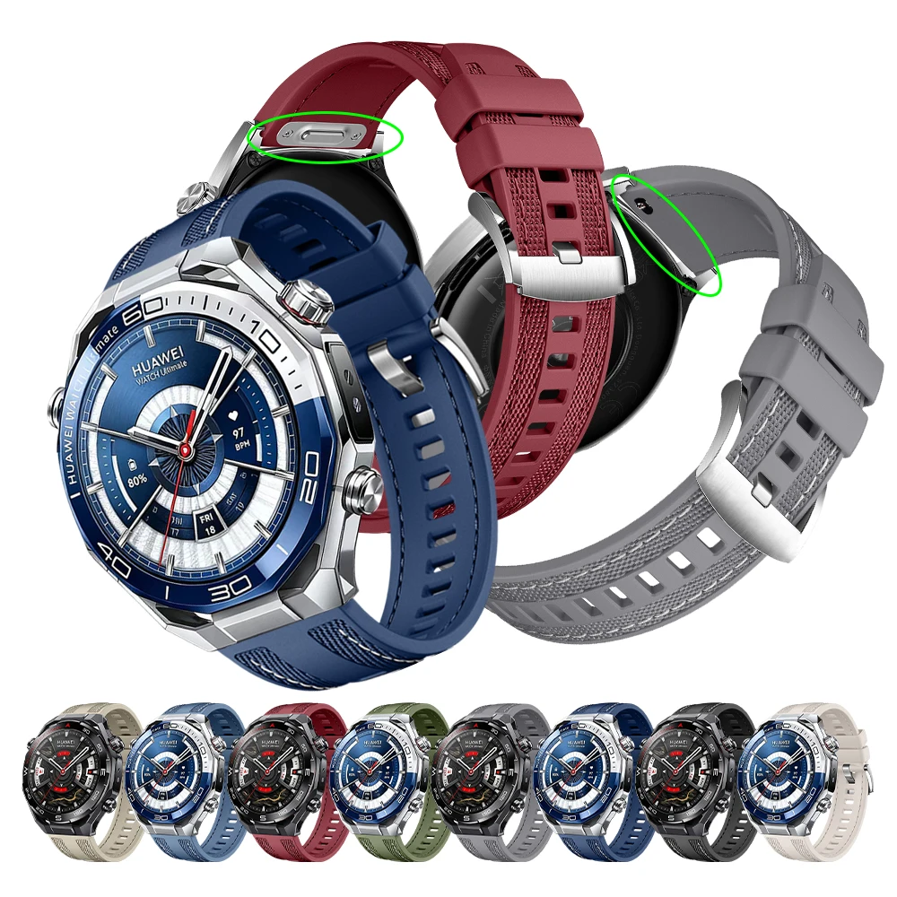 Premium 22mm Soft Silicone Nylon Replacement Wristband - Durable Strap