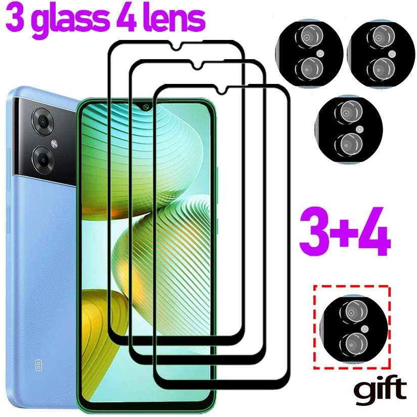 Vetro Temperato Xiaomi Poco M4 5G Pellicola Di Vetro Poco M4 Pro 4G/5G Screen Protector Protezione Dell'Obiettivo Della Fotocamera Poko M 4 Pocco M4 2