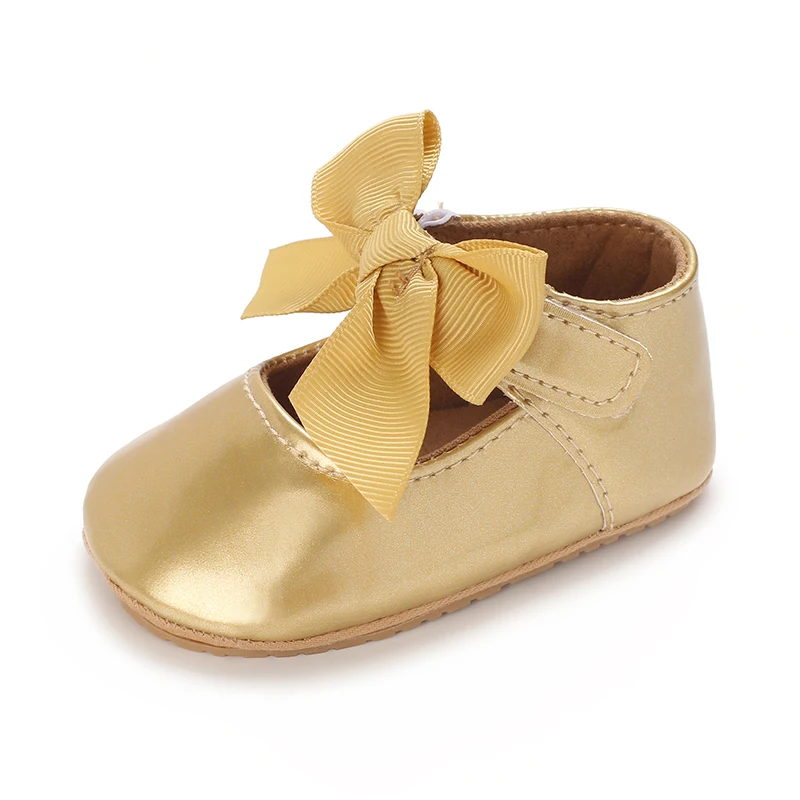 Spring Fashion Newborn Golden Baby Shoes Non Slip Cloth Bottom Girl Shoes Elegant Breathable Casual Baby First Walking Shoes 6