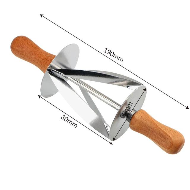 Pastry & Croissant Cutter, Stainless Steel w/ Wood Handles