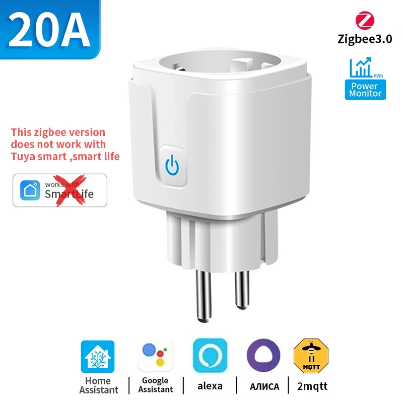 Smart WiFi/Zigbee Plug EU Socket with Power Monitoring & Timer