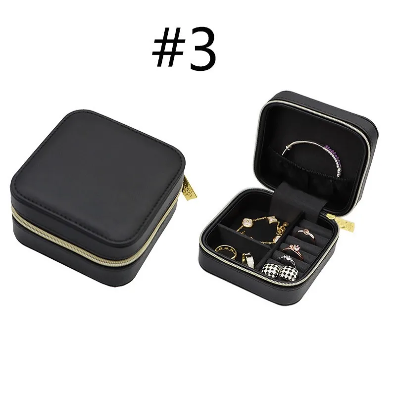 Boîte à Bijoux Portable En Cuir Avec Imprimé Léopard Pour Bague