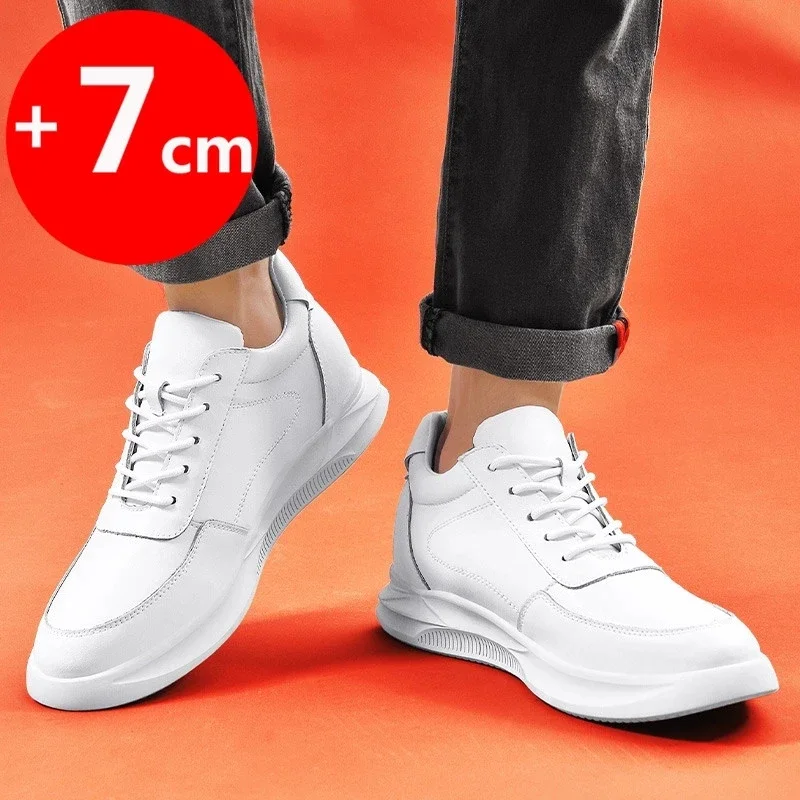 

Man Elevator Shoes Sneakers Heightening Shoe Increase Shoes Leather Shoes Insoles 7CM Daily Life Height Increasing Shoes