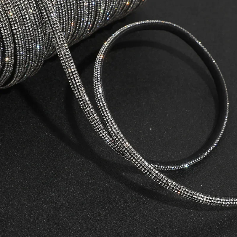 10/20/30/50yards Shiny Crystal Rope Half Round Water Rhinestone Rope DIY Drawstring for Clothing Bag Shoes Replacement String