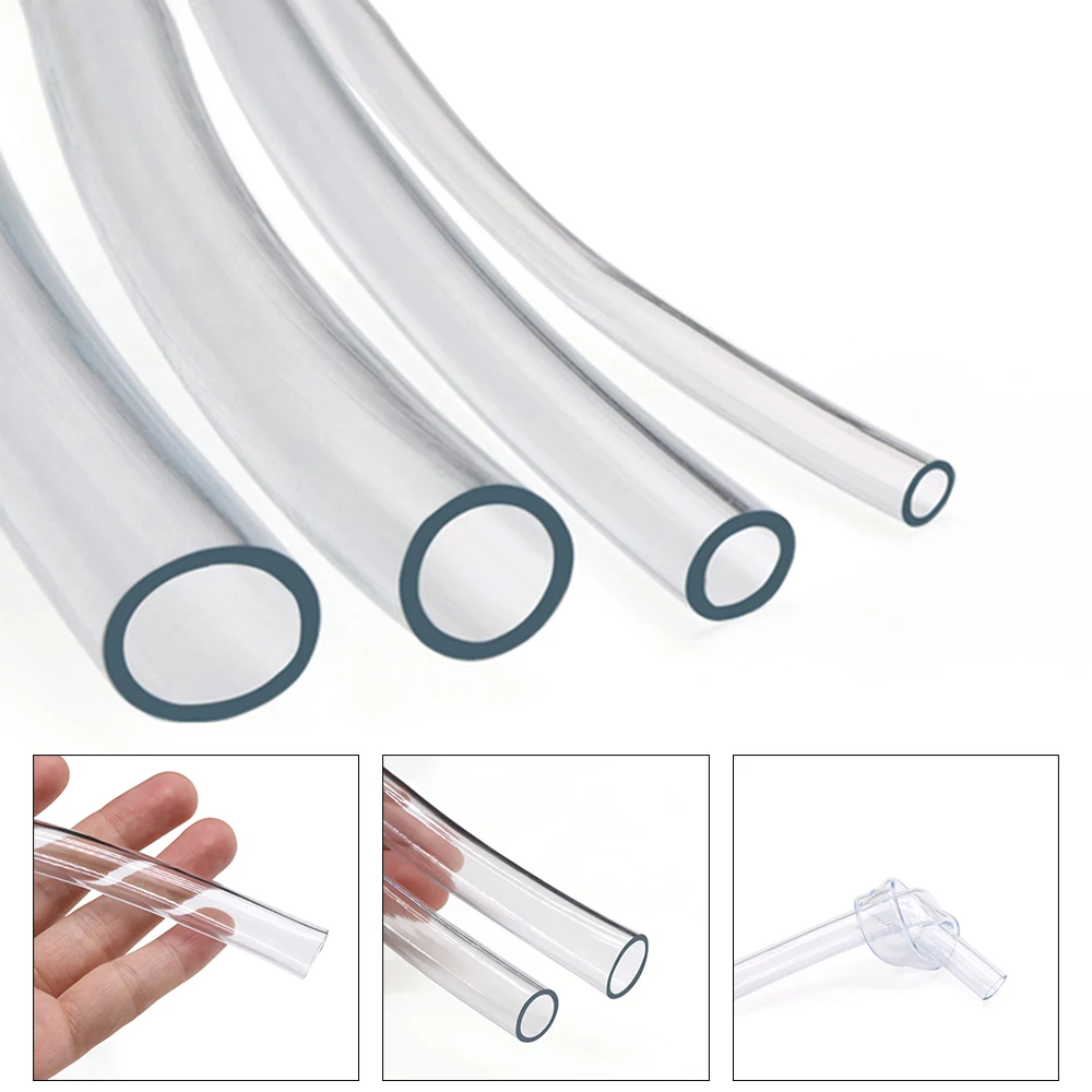 Tuyaux flexibles transparents en PVC, tuyaux souples en plastique, pompe à  eau, tube d'aquarium, tuyau d'arrosage goutte à goutte de jardin, 3 - 25mm