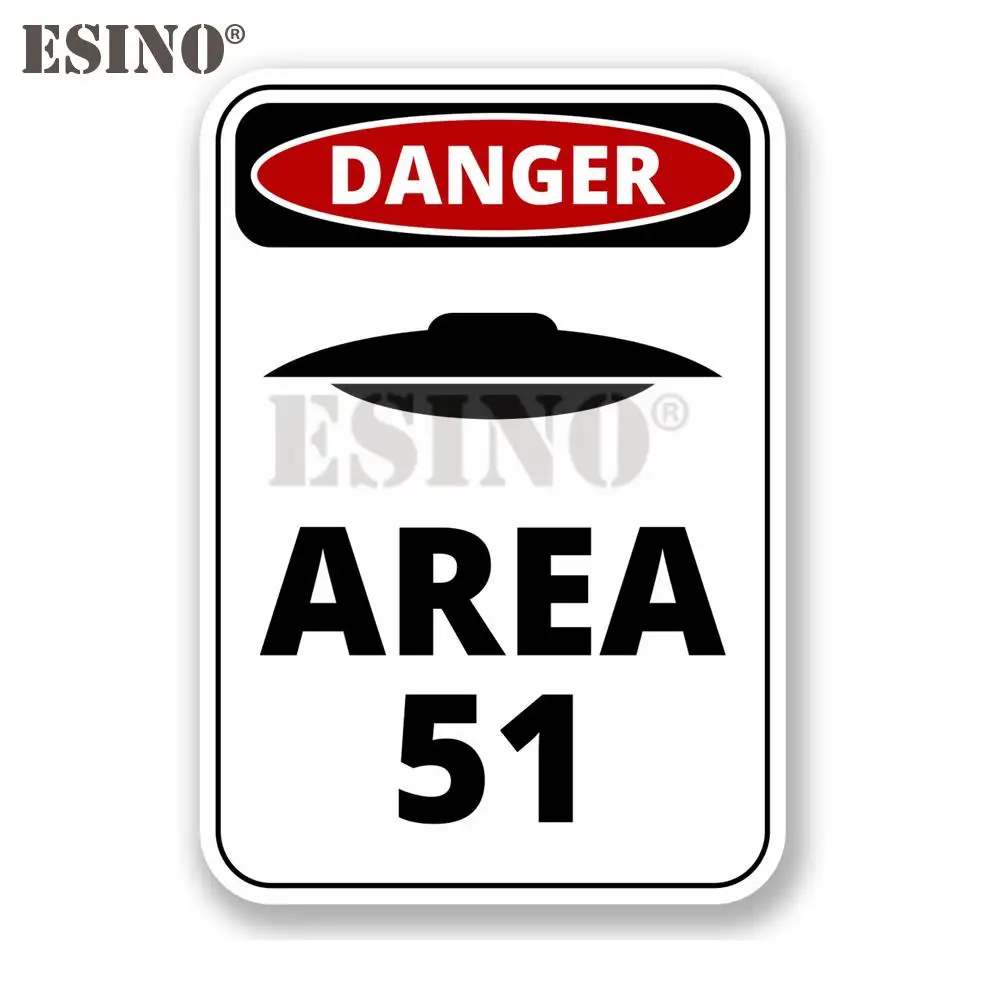 

Car Styling Creative Warning Danger UFO Area 51 Alien Cartoon PVC Decal Waterproof Car Body Sticker Pattern Vinyl