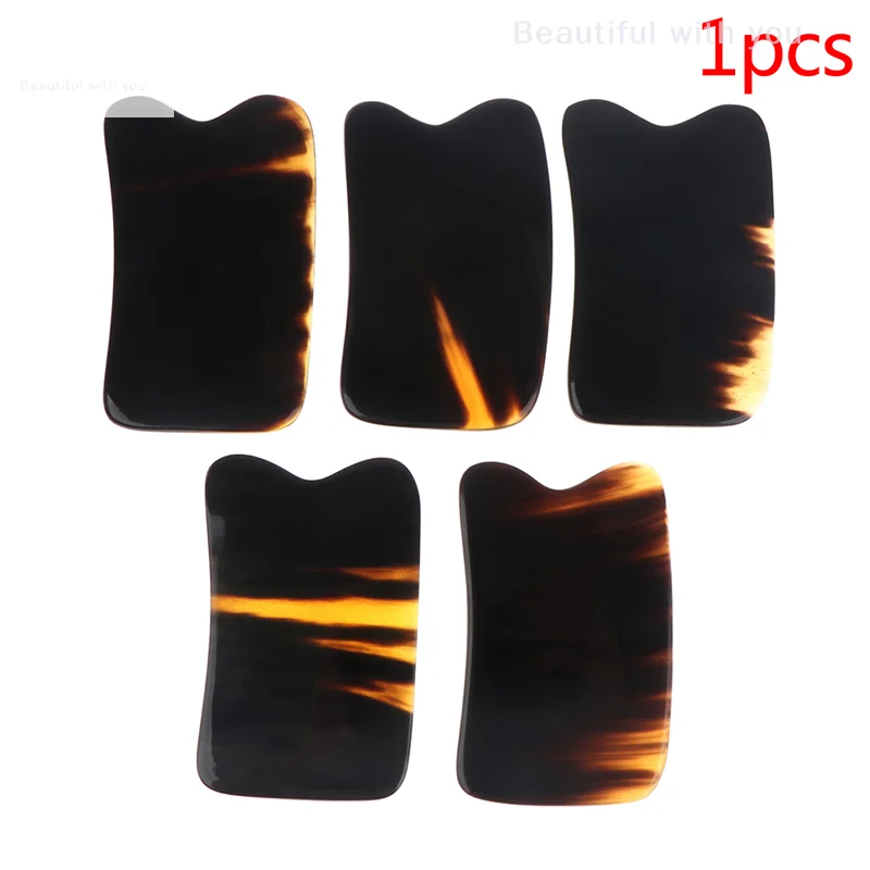 

1pc Natural Horn Guasha Board Body Massager Scraping Plate SPA Acupoint Stone Scraper Chinese Tradition Health Care Massage Tool
