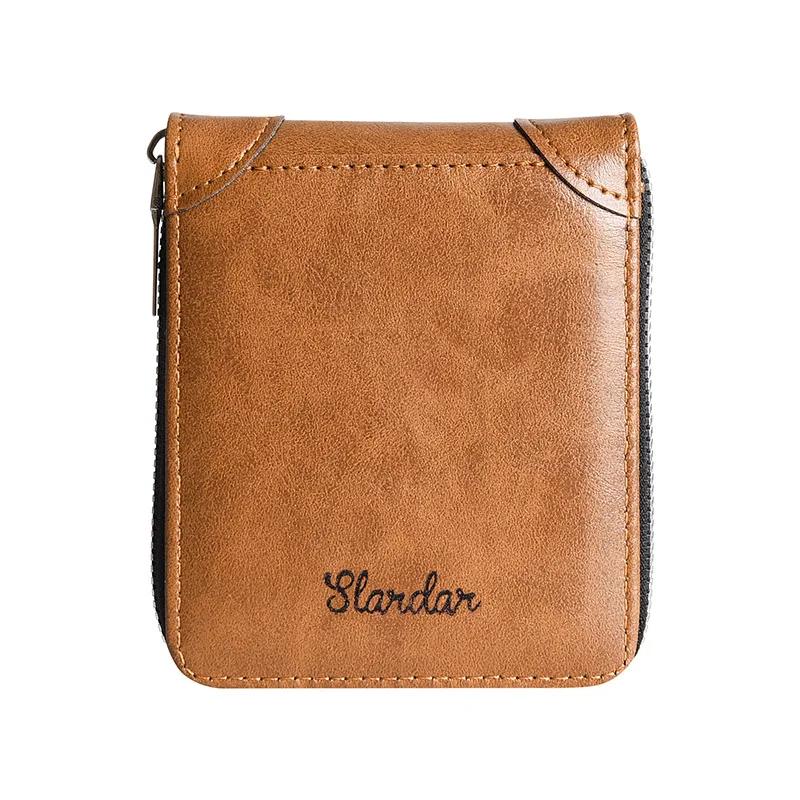 Short men's wallet, youth horizontal wallet, student personalized zipper, multifunctional card bag integrated