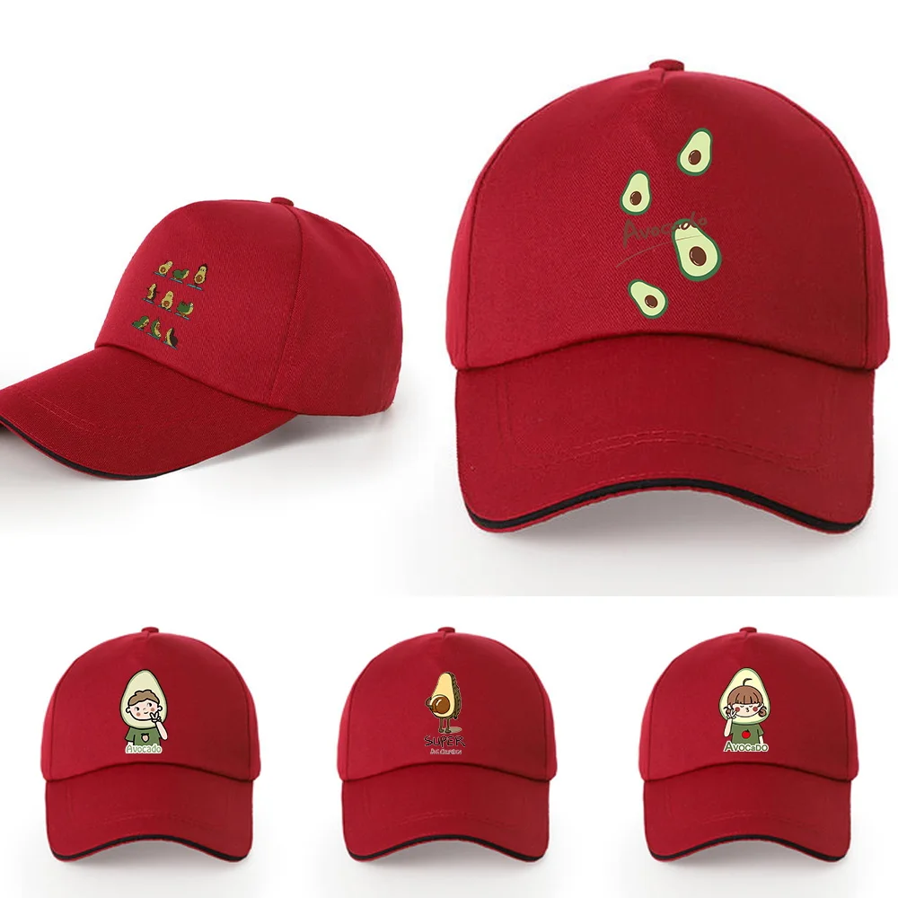 

Unisex Cap New Simple All Cotton Baseball Caps Sunscreen Visors Hats Adjustable Avocado Print Street Hip Hop Hat for Women Men