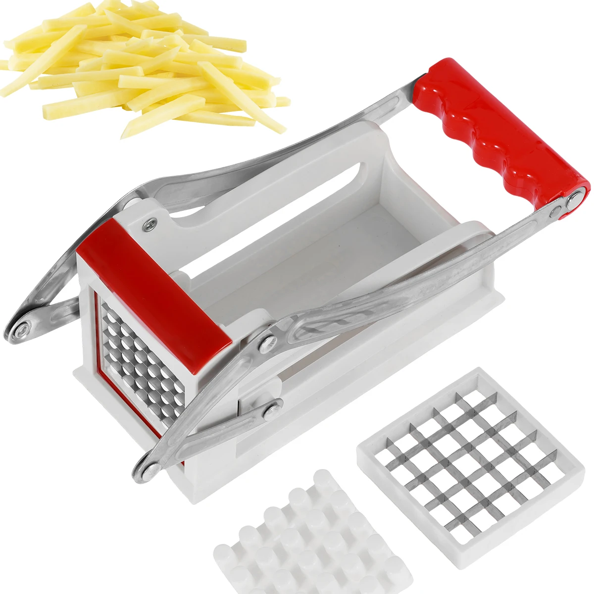 French Fry Cutter Multifunct Vegetable Fruit Chipper Stainless Steel Potato Chipper with 25/49 Holes Blades Kitchen Tools vegetable slicer,french fry cutter