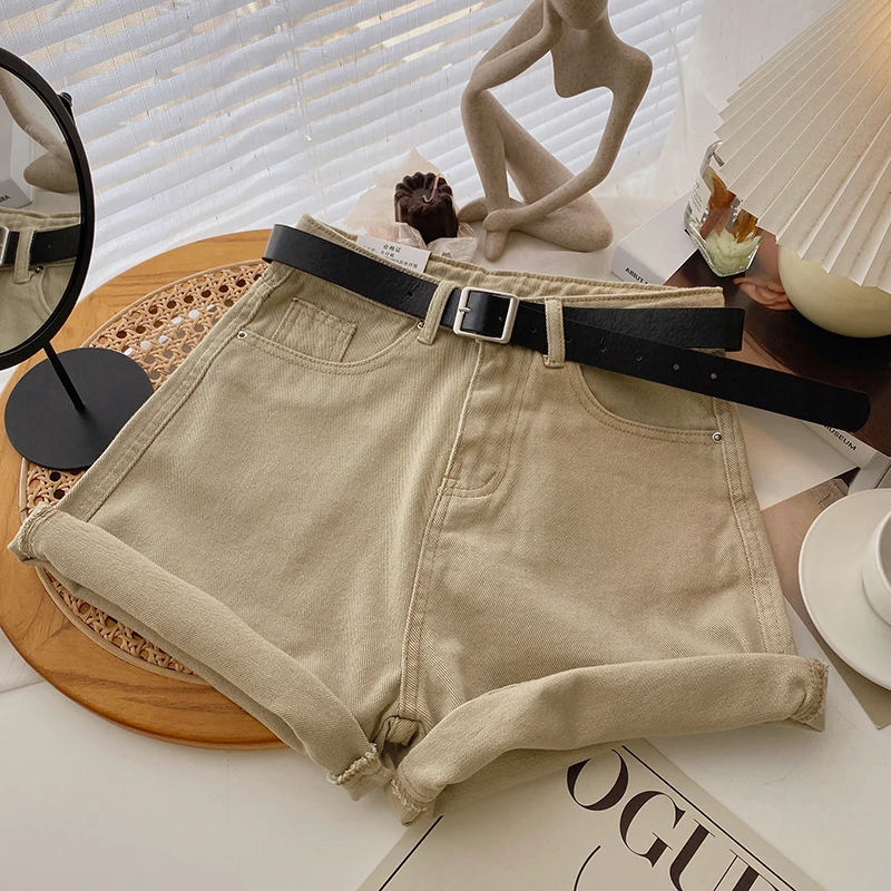 keiki kona shorts Ashgaily 2022 New High Waist female Fashion Casual Summer Cool Women Denim Shorts Wide Leg Hollow Out Plus Size Jean Shorts leather shorts