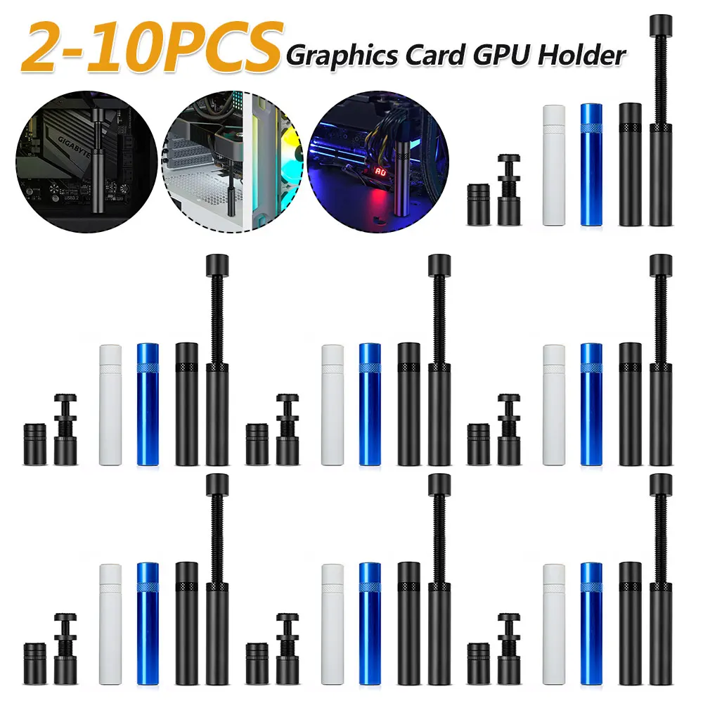 그래픽 카드 GPU 홀더 조정 가능한 텔레스코픽 회전 나사 알루미늄 합금 지원 수직 GPU 브래킷 GPU 비디오 카드 홀더