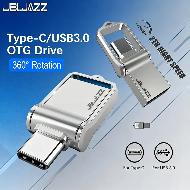 고속 USB 3.0 메탈 펜드라이브 512GB 타입-C 방수 플래시 드라이브 128..