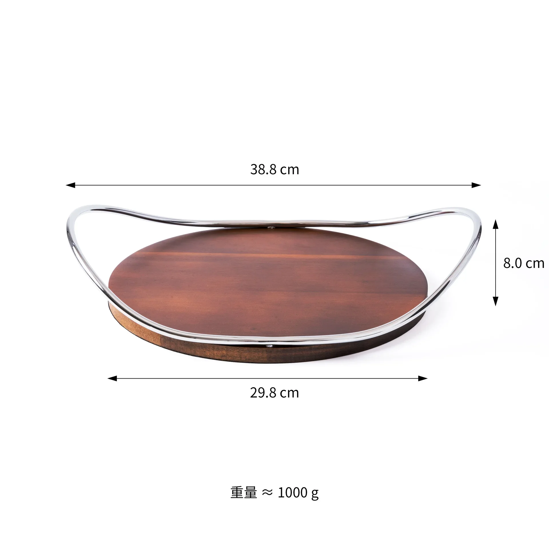 Oval Walnut Stainless Steel Tray Handle Storage Trays Metal Aromatherapy Mirror Cosmetic Storage Luxurious Home Decorative Panel 6
