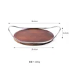 Oval Walnut Stainless Steel Tray Handle Storage Trays Metal Aromatherapy Mirror Cosmetic Storage Luxurious Home Decorative Panel 6