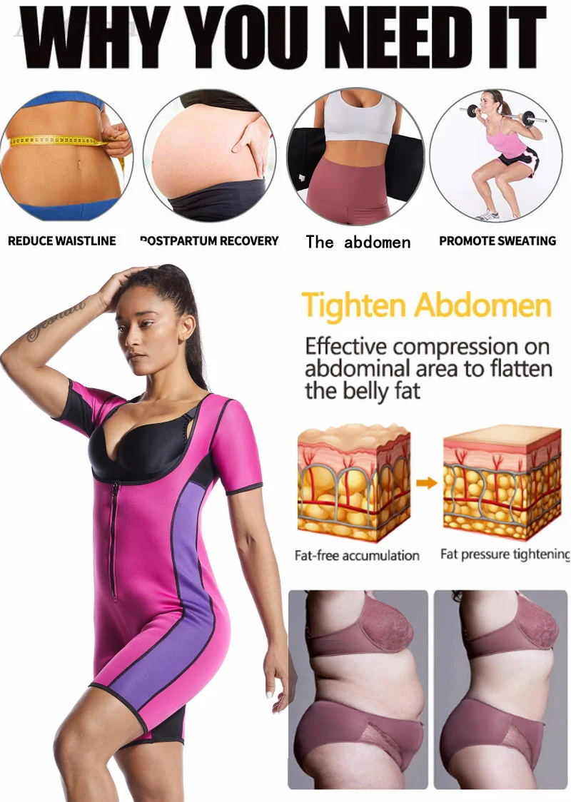 Description Picture 5 of itemMrifDila Sauna Suits for Women Full Body Sauna Waist Trainer Shapewear Workout Sweat Suits Sauna Jumpsuits Slimming Body Shaper
