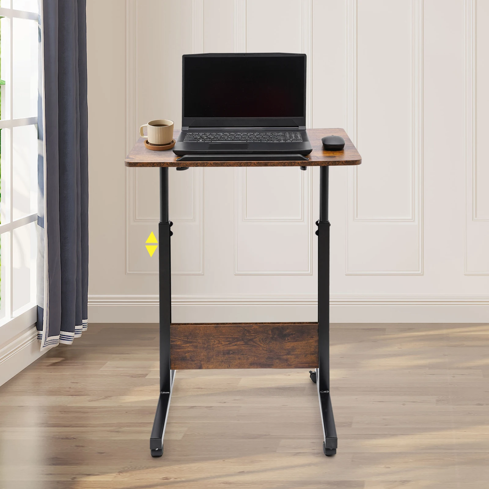 Adjustable Height Standing Desk, Portable Laptop Desk, Rolling Computer Stand with Adjustable Height for Office Living Room 4