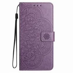 Elegant Half Flower Wallet Holster Coque with Cash Card Slot - Redmi 9i Sport (Purple PG)