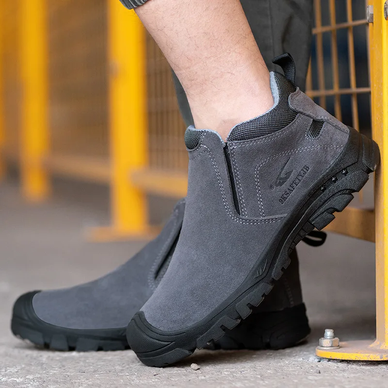 Safety Shoes Men Shoes Anti-smash Anti-stab Safety Shoes for Men Construction Welding Work Shoes Wear-resistant Indestructible Outdoor Work