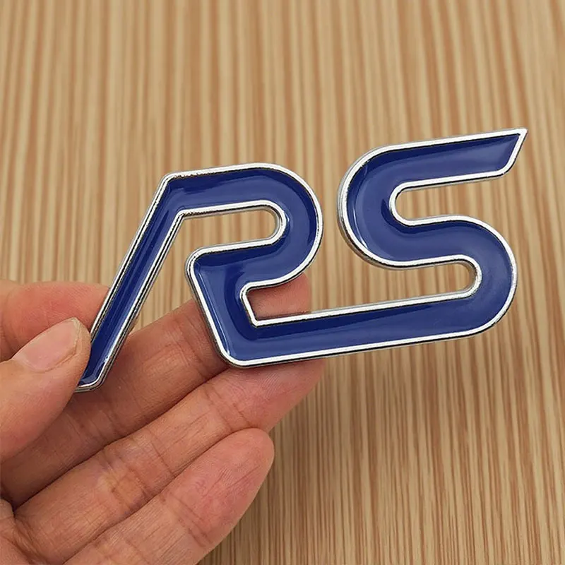 3D 메탈 레터 RS 로고 자동차 전면 그릴 배지 엠블럼 후면 트렁크 스티커 RS 몬데오 쿠가 레인저 머스탱 액세서리
