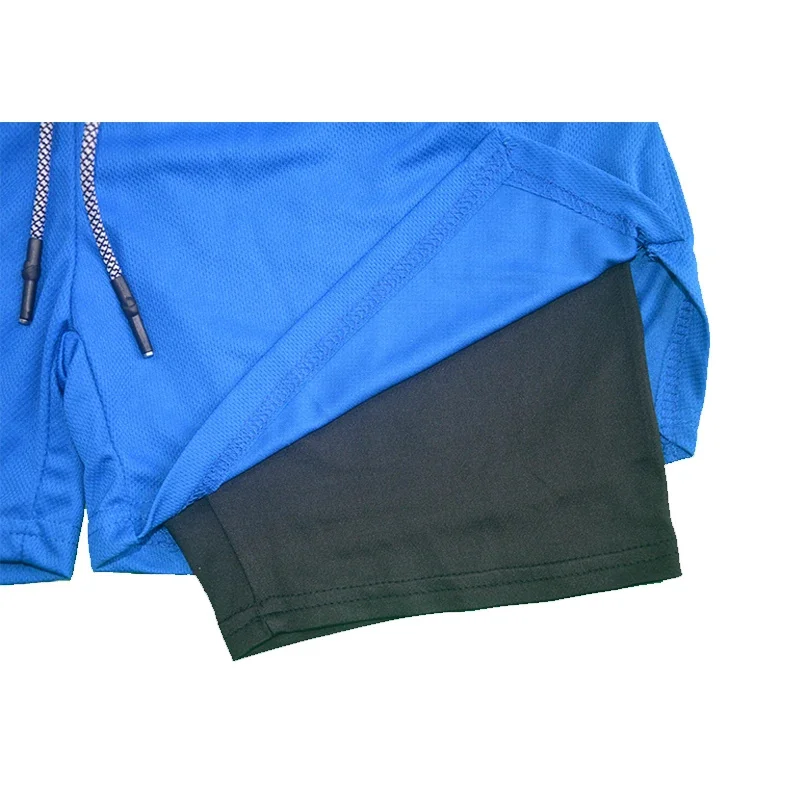 Men's 2 in 1 Double Layer Shorts Sports Fitness Casual Gym Workout Tight Shorts Brand Jogger Mesh Quick Drying Sportswear Summer 4