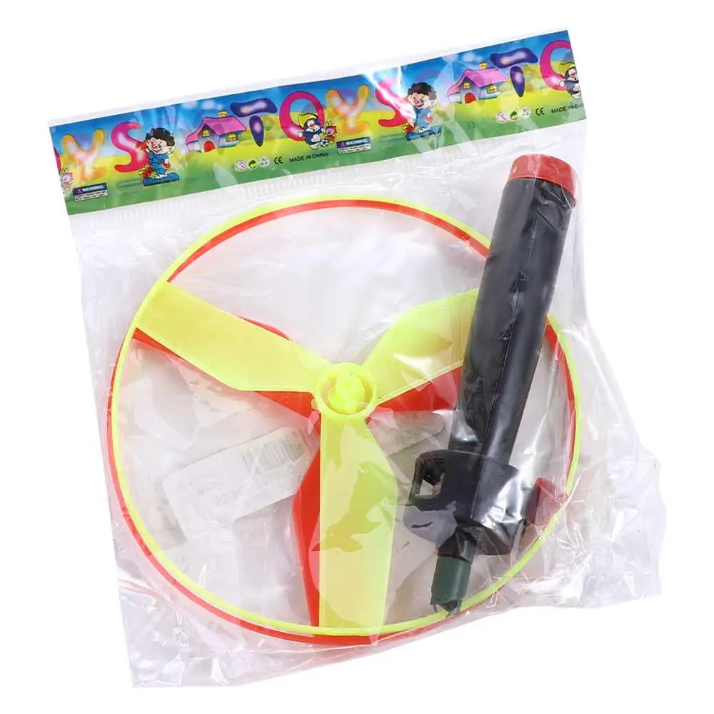 Pull String Pull String Flying Disc Flying Spin Top Hand-push Propeller Helicopter Outdoor Toys Random Color Plastic