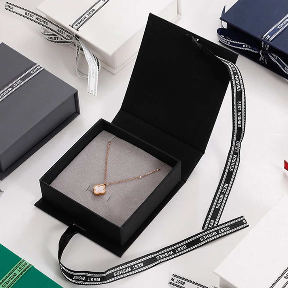 24 Stück individuelles Logo Luxus Schmuck Klappe Band Box Ring Ohrringe Armband Halskette Anhänger Ohrstecker DIY Geschenk Organizer Hochzeitsgeschenke – Detail 11