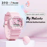 ZGO X Sanrio My Melody New Electronic Watch Dual Display Waterproof Luminous Student Watches Multi-Functional Digital Watch 810 2