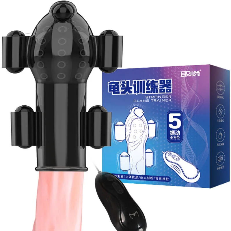 

Sex Toys for Men Rechargeable Penis Massager with 5 Vibrators Male Masturbator Delay Lasting Glans Trainer Men's Glans Vibrator