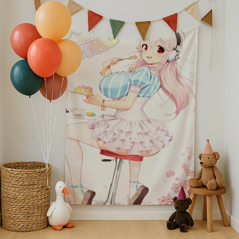 Vibrant Super Sonico Picnic & Party Flag for Home and Outdoor Decoration