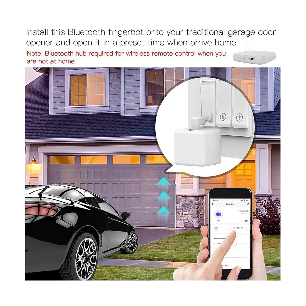 Tuya 허브 링크 핑거봇 Wi-Fi (지지대 2.4GHz) ,IFTTT 및 조율기 제어, 1 게이트 방식, 여러 핑거봇 연결 가능
