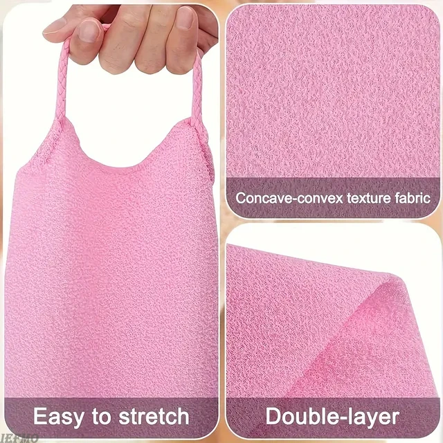 1/2pcs Sheet Exfoliating Bath Towel Bath Stretchable Back Full Body Scrub Towel Super Absorbent Scrub Towel Bathroom Supplies 3