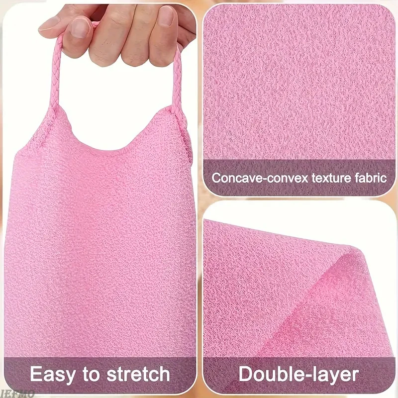 1/2pcs Sheet Exfoliating Bath Towel Bath Stretchable Back Full Body Scrub Towel Super Absorbent Scrub Towel Bathroom Supplies 3
