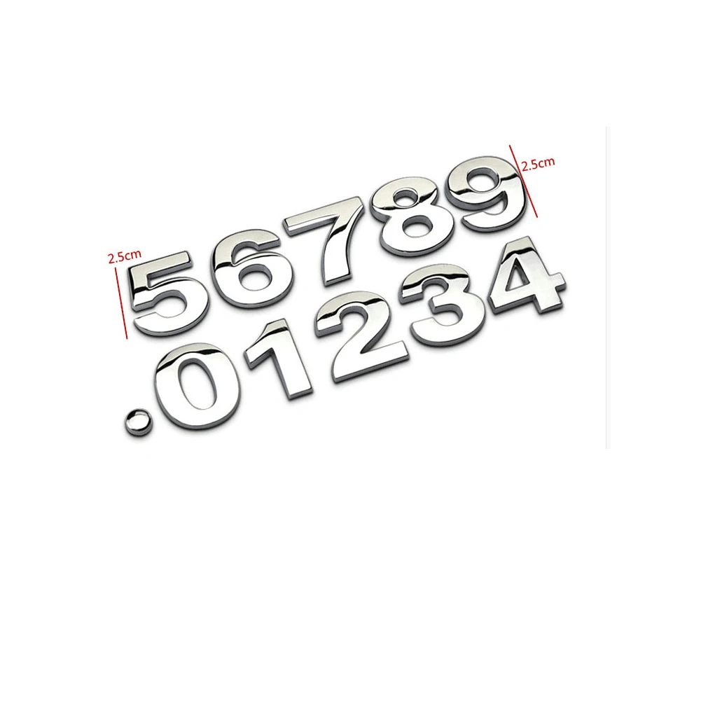  Lamoutor 43Pcs Car Emblem Letters Sticker DIY 3D Chrome Number  Symbol Badge Decal : Automotive