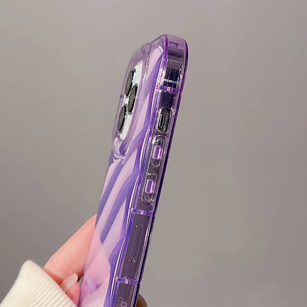 Soft Candy Transparent Wavy Texture Case For iPhone 17 16 15 14 13 12 11 Pro Max XS XR 8 7 Plus Silicone Shockproof Bumper Cover 5