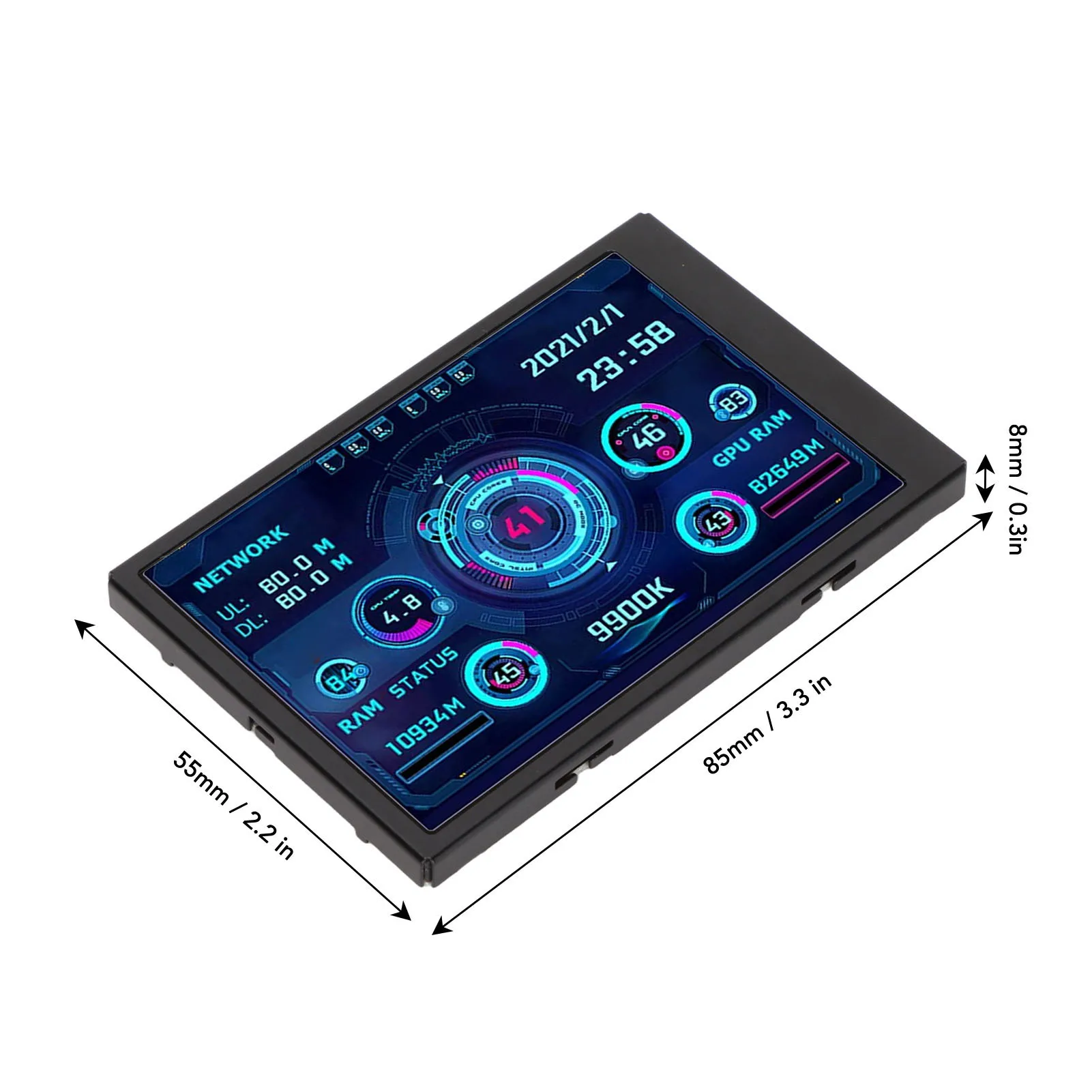 3.5인치 IPS USB 미니 스크린 AIDA64 PC CPU RAM 데이터 모니터 PC 센서 패널 디스플레이 온도 모니터 컴퓨터 온도 모니터