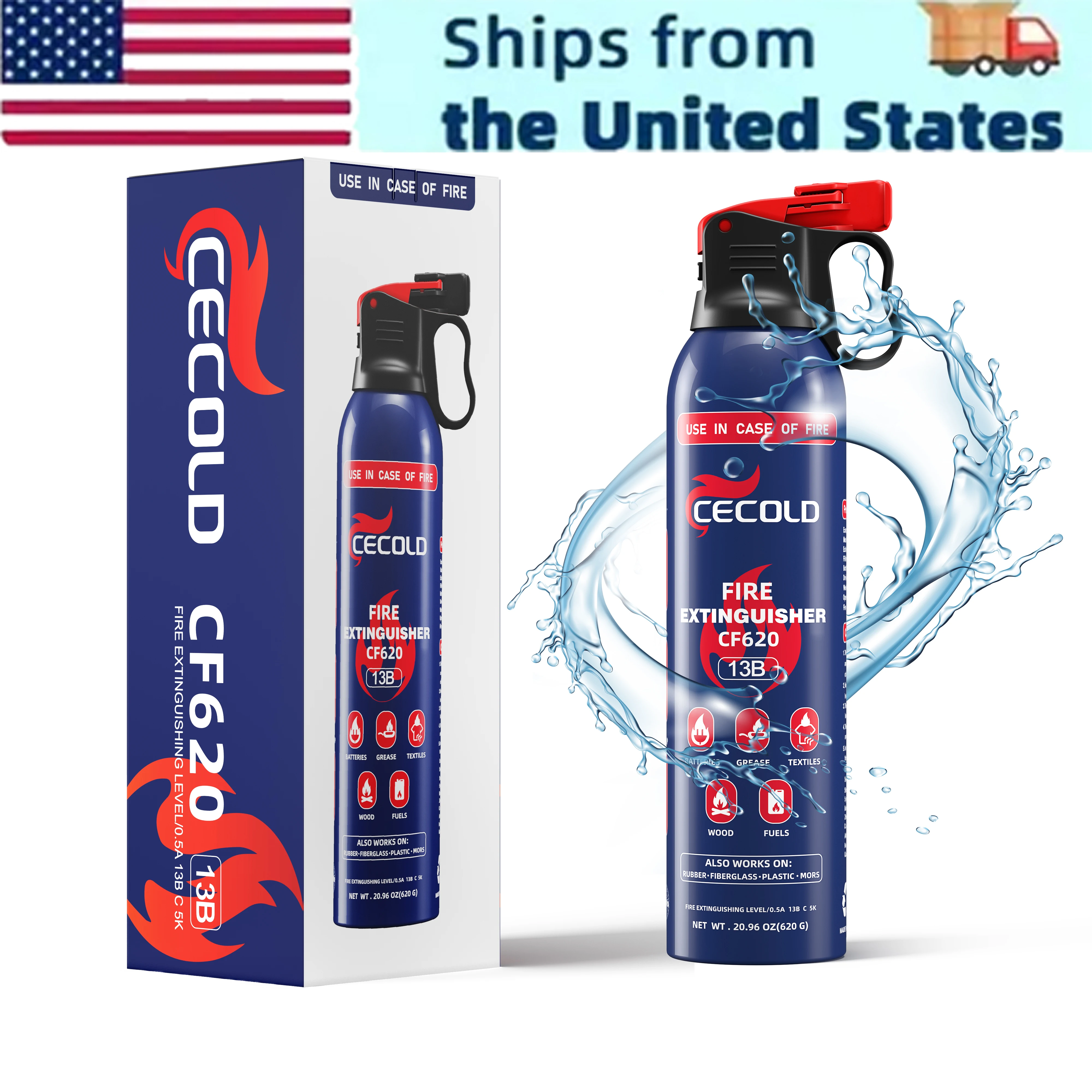 Fire Extinguisher for boat mini fire extinguisher Water-based fire extinguisher Portable vehicle household Antifreeze（-20&deg;）