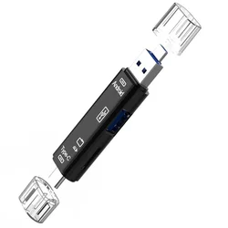 5 - in - 1 Multifunctional USB and Memory Card Reader Adapter (Black)