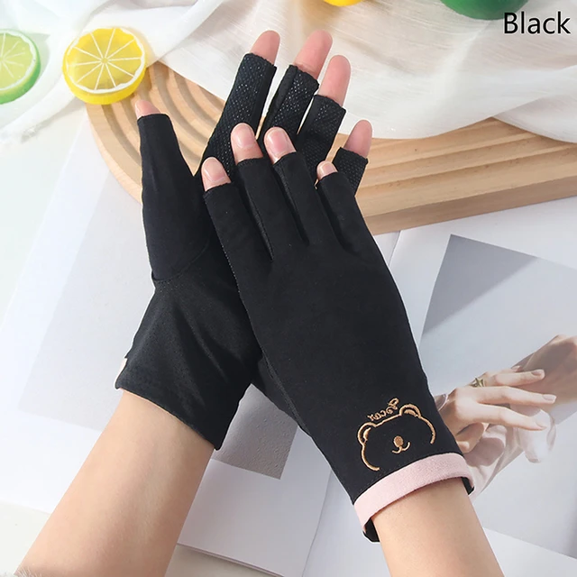 1 Pair Anti UV Nail Gloves UV Gel Shield Glove Fingerless Manicure