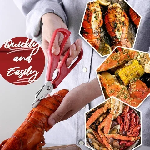 

Stainless Seafood Scissors 1PC Lobster Fish Shrimp Crab Seafood Scissors Shears Snip Shells New Kitchen Tool