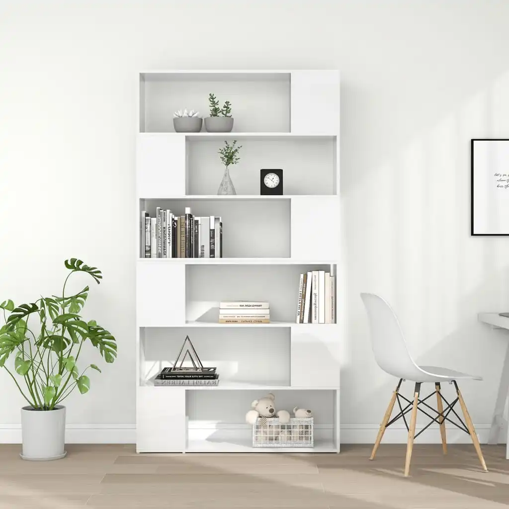 Estantería blanca brillante, separador de habitación, 100x30x135 cm,  estantería, muebles, estantes para libros - AliExpress