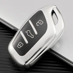 Premium Soft TPU Car Key Case Cover Accessories (Silver)
